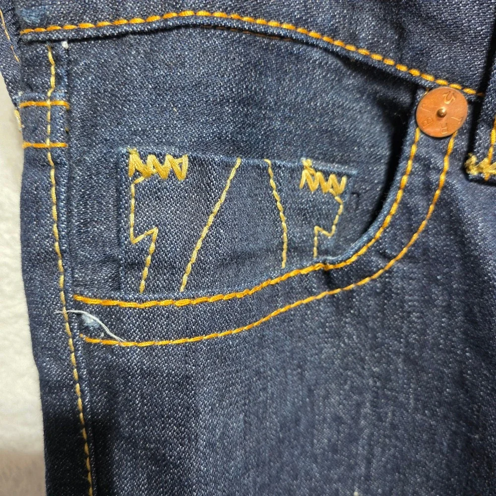 True Religion Bobby Super T Stitch‎ Dark Wash Denim Jeans Mens Size 32 Made USA